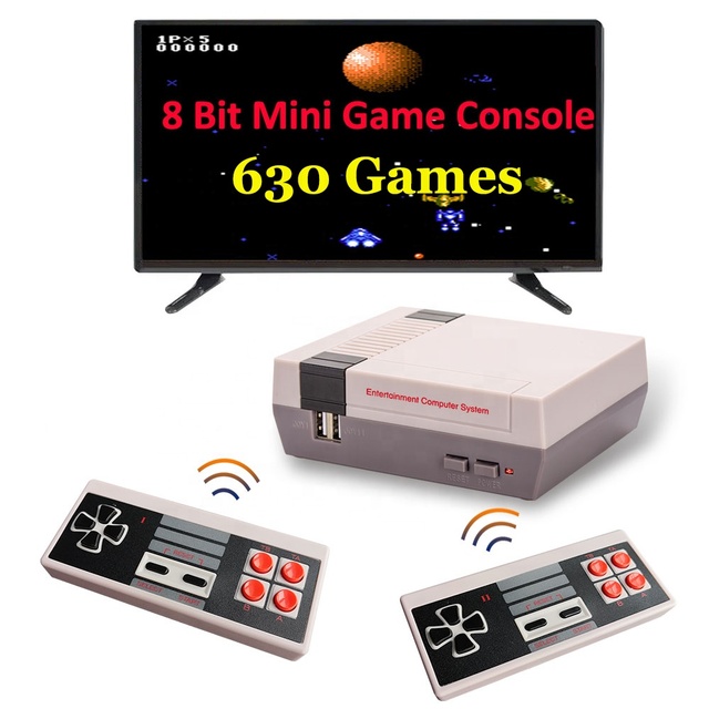8 Bit Retro Console 630 Built-in Games Mini Game Station Wireless Controller AV Output Japan Compatible Portable Video Game
