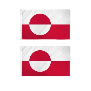 Gestickte Fahne <span class=keywords><strong>Groenlandia</strong></span> <span class=keywords><strong>BANDERA</strong></span> Vivid Red White Poliéster A prueba de decoloración Empalme Banderas de <span class=keywords><strong>Groenlandia</strong></span> - Product Image 5