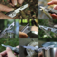 Nouveau couteau multifonctionnel portable EDC pour l'extérieur avec ciseaux, sifflet, lime à ongles, fonctions d'urgence