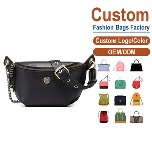 Bolso Cruzado de Piel Genuina para Mujer, Negro, Acabado Liso, Correa de Cadena, Bordado, Moda Otoño, Correa Ajustable, Grande - Product Image 1