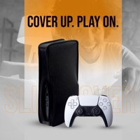Housse de protection anti-poussière en tissu de plongée noir Bangcheer découpée avec précision pour PS5-Slim, anti-rayures, lavable, facile pour PSP/PSPGo