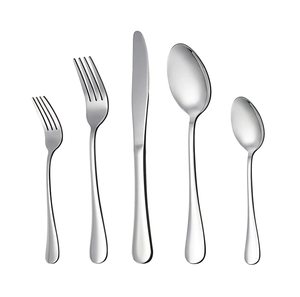 Silver Flatware Set Dinner Spoons Forks And Knife Stainless Steel Cutlery - Product Image 1