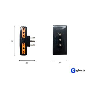 Adaptateur quadruple Gloca 3x, prise 16A, 4 prises, 250V AC, sécurité, plastique noir, multiprise - Product Image 3