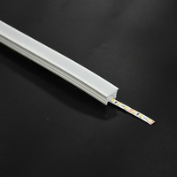 Profil LED carré 1414 facile à installer pour bande lumineuse au néon de 8mm Tube en silicone flexible émission avant