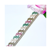 LEIXUSI 2,5 cm Dentelle géométrique colorée soluble dans l'eau, style ethnique victorien pour accessoires de costume DIY Dai en stock