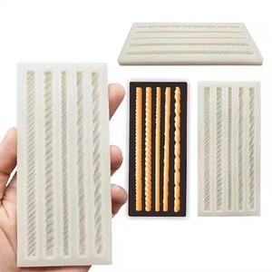 DIY Cake Trim Chocolate Silicone Mold Hemp Rope Tassel Fondant Mold Baking Cake Mold 3 Pieces Long Shape - Product Image 3