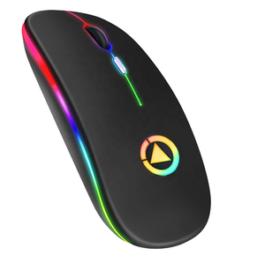 Souris sans fil 2.4G rechargeable avec LED, souris sans fil Bluetooth avec logo - Product Image 1