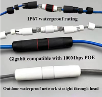 Connecteur RJ45 Ethernet, adaptateur d'extension de câble réseau extérieur étanche IP67 à passage direct