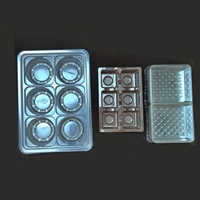 Plateau en plastique PET thermoformé rectangulaire personnalisé pour chocolats, 6 cavités, emballage pour biscuits et mini-gâteaux