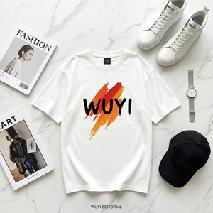 เสื้อยืดกราฟิกสีขาวพรีเมียมทรงโอเวอร์ไซส์สำหรับผู้ชาย สไตล์สตรีทแวร์ ไหล่ตก พิมพ์ลายศิลปะแบบ Brushstroke ผ้าฝ้าย 100% เสื้อยืดแฟชั่นฤดูร้อน - Product Image 3