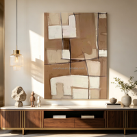 Peinture murale décorative intérieure avec cadre, texture Wabi-sabi, peinte à la main, vente en gros