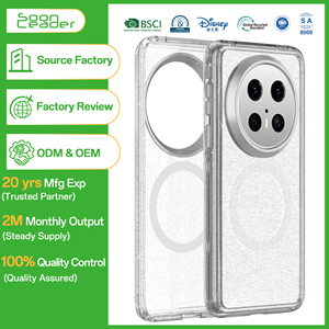 Soonleader Charge sans fil Magnétique Mobile Cas Glitter Transparent De Luxe Mode Femmes Téléphone Cas pour <span class=keywords><strong>Huawei</strong></span> Mate 70 - Product Image 1