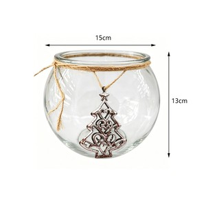 Vase en verre globe avec pendentif sapin de Noël et enroulement en ficelle pour événements festifs et décoration de <span class=keywords><strong>table</strong></span> moderne, hauteur 13 cm, en gros - Product Image 5
