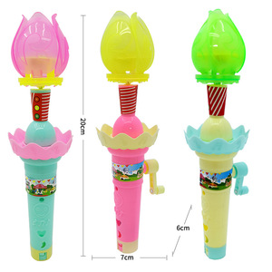 Lanterne Lotus à manivelle pour enfants, jouet en plastique avec lumière LED rotative, pour enfants de 5 à 7 ans, unisexe, pour marché nocturne - Product Image 2