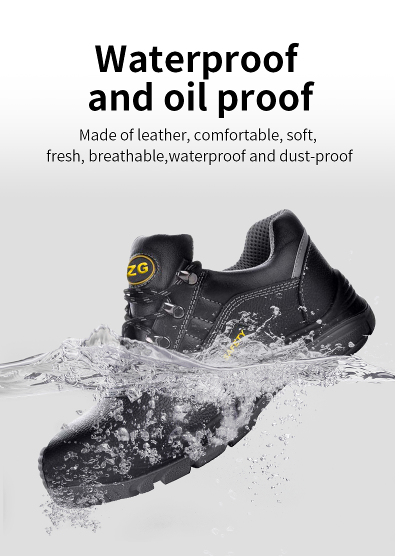 sapatos de trabalho customized low cut genuine leather Light reflecting strip safety shoes work shoes with shoelaces for men