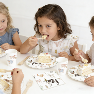 DAMAI Farm Kids Happy Birthday Party Supplies Animal <b>Pattern</b> Round Square Shape Disposable Tableware <b>Paper</b> Napkins Cups Plates - Product Image 3