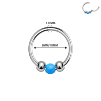 Anneau de nez punk en titane G23 18G, clicker, pour hélix, labret, tragus, boucles d'oreilles, bijoux de corps à perle captive