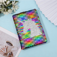 Carnet à sequins réversible double face format A5, reliure à feuilles mobiles, couverture brillante avec sequins écailleux par sublimation