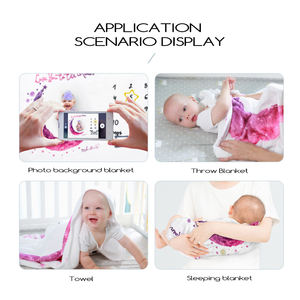Couverture de photo de flanelle polyester personnalisée pour nouveau-né couverture de jalon mensuelle pour bébé couverture de jalon super douce pour bébé - Product Image 3