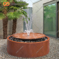 Fontaine murale miniature 3D de luxe moderne, intérieure/extérieure, en acier corten résistant aux intempéries, élément aquatique artificiel pour jardin