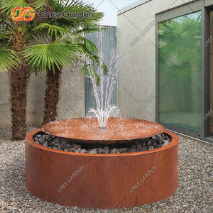 Mini fontaine cascade murale 3D moderne, intérieur/extérieur, eau artificielle en acier corten, décoration murale de jardin d'automne pour la cour - Product Image 4