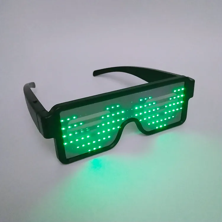 Magic Led Light Glasses Colorful USB Rechargeable Display Message LED Light Up Shutter Glasses For Festival Rave Birthday Party