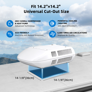 เครื่องปรับอากาศติดหลังคา 4000W 110V AC R410A 220V R22 สำหรับรถยนต์ หน่วย 1220W ระบบทำความเย็น EAC002.70 110V มาตรฐานสหรัฐอเมริกา - Product Image 5