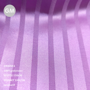 Tùy chỉnh 100% polyester lụa satin Jacquard sọc 75dx100d Crepe satin Pajama thiết lập sọc Jacquard lụa satin - Product Image 5