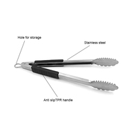 Pinces à nourriture en acier inoxydable de 16 pouces pour barbecue en plein air avec poignée antidérapante en TPR, outils de cuisine pour griller et servir des pâtes