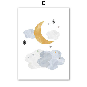 Quadri su Tela con Sole, Arcobaleno, Luna, Stelle, Pianeti, Razzo, Cartoni Animati, <span class=keywords><strong>Poster</strong></span> e Stampe per Decorazione Cameretta Bambini - Product Image 4