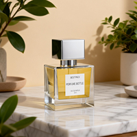 Envases de Perfume Cuadrados de Vidrio de Lujo con Tapa Cuadrada de Madera Negra de 30 ml y 50 ml con Caja de Empaque