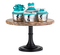 Présentoir à Gâteaux en Bois Marron, Support à Cupcakes, Plateau à Pâtisserie Style Ancien Rustique, Plateau en Bois