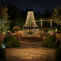 Lanterne solaire LED suspendue en cristal moderne TSINYE IP65, luminaire extérieur en métal, décoration de jardin, lumière blanc chaud