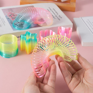 Heart Shaped Magic Rainbow <b>Ring</b> Plastic Spring Toy For Children 4-6 Years Old Educational <b>Stacking</b> Plaything - Product Image 3