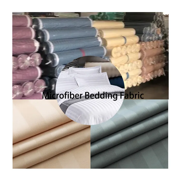 Usine discount microfibre polyester tissu colorant couleurs hôtel literie tissu en rouleaux