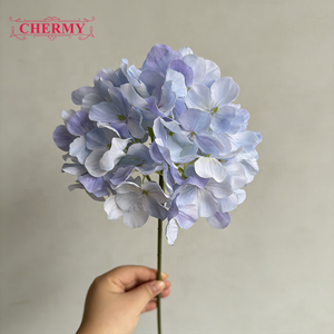 ดอกไฮเดรนเยียสีแดงเข้มผ้าไหมเทียม <span class=keywords><strong>ราคา</strong></span>โรงงาน TH396 สำหรับงานแต่งงานและจัด<span class=keywords><strong>ดอกไม้</strong></span> - Product Image 3