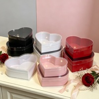 Boîte Cadeau Fleurie de Haute Qualité avec Couvercle en PVC Transparent, Lot de 3 Pièces, Boîte à Fleurs, Boîte Souvenir, Boîte d'Anniversaire, Boîte à Bonbons