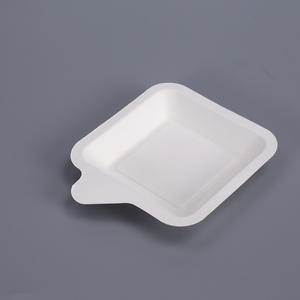 Vaisselle jetable personnalisée en pulpe de canne à sucre, assiettes carrées compostables 100% biodégradables pour fêtes - Product Image 5