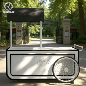 Chariot à bonbons sur mesure, chariot de bar, chariot mobile pour crème glacée avec <span class=keywords><strong>petit</strong></span> congélateur - Product Image 4