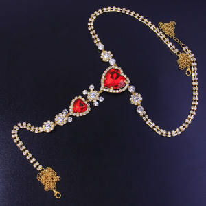 Chaîne de taille sexy pour la plage d'été avec strass, chaîne de corps en rubis tendance pour les sorties estivales - Product Image 3