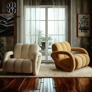 Sillón de Tela Moderno Nórdico Geométrico Individual o Doble para Salón de Belleza, Spa de Uñas o Barbería, Ideal para Áreas de Espera - Product Image 2