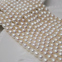 Perles de riz naturelles courtes en eau douce, perles en vrac de 4,5-6 mm pour la création de bracelets, colliers et bijoux faits main DIY