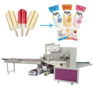 Máquina De Embalagem Automática De Embalagem De Pacote De Fluxo De Sorvete Lolly Popsicle Máquina De Embalagem Vegetal