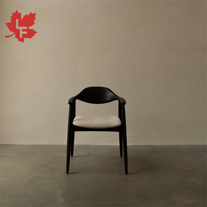 Chaise de salle à manger en bois massif durable de style nordique simple, avec revêtement en tissu, <span class=keywords><strong>fauteuil</strong></span> de salle à manger <span class=keywords><strong>vintage</strong></span> peint en <span class=keywords><strong>noir</strong></span> - Product Image 5