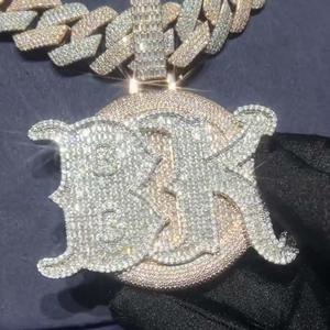 Colgante de Moissanita de Lujo con Diseño Personalizado, Incrustaciones de Diamantes de Moissanita VVS, Plata S925, Estilo Hip Hop - Product Image 3