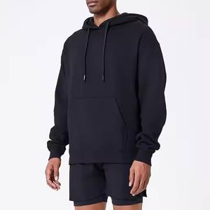 Pull à capuche à cordon de haute qualité coupe régulière personnalisé 350gsm coton polyester automne grande taille décontracté poche sweats à capuche pour hommes - Product Image 1