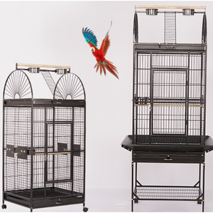 Grandes cages à oiseaux modernes de luxe pour perroquets, en acier et bois, structure stable et sécurisée pour animaux de compagnie - Product Image 2