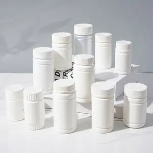 ขวดยาแคปซูลเม็ดพลาสติกสำหรับร้านขายยาทำจาก HDPE สีขาวขนาด60มล.