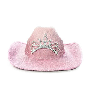 Listo para enviar Moda Despedida de soltera Suministros Perlas Corona imperial Sombreros de <span class=keywords><strong>vaquero</strong></span> occidental Novia para ser Vaquera <span class=keywords><strong>sombrero</strong></span> de <span class=keywords><strong>princesa</strong></span> - Product Image 1