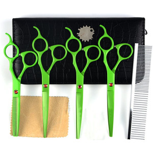 Tijeras Verdes para Peluquería Canina de 7 Pulgadas, Modelo HS de Acero Inoxidable para Cortar el Pelo de Perros, Diseño Conveniente - Product Image 4